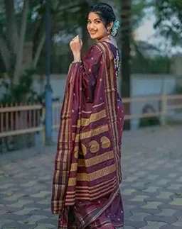 SWORNOF Women's Kanjivaram Soft Silk Banarasi Sarees With Unstiched Blouse Piece