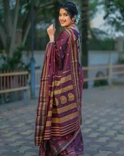 SWORNOF Women's Kanjivaram Soft Silk Banarasi Sarees With Unstiched Blouse Piece
