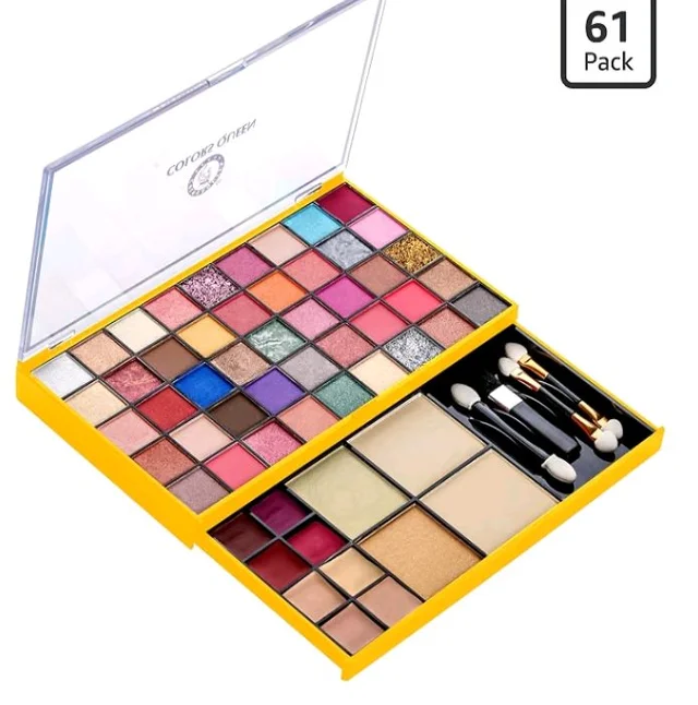Colors Queen Makeup Kit With 45 Highly Pigmented Matte, Shimmery & Glittery Eyeshadows, 6 Lipsticks, 2 Contours, 2 Highlighters, 2 Compact Powder & 4 Brush Applicator
