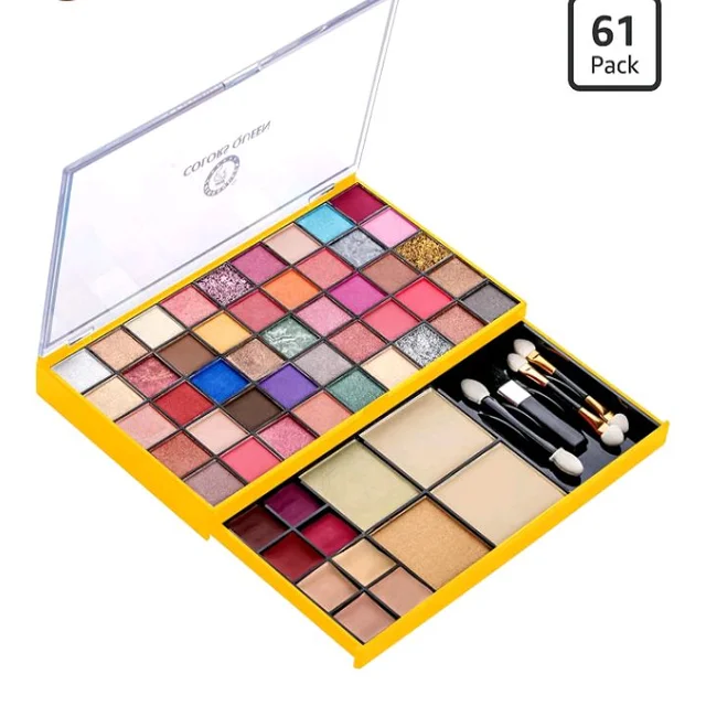 Colors Queen Makeup Kit With 45 Highly Pigmented Matte, Shimmery & Glittery Eyeshadows, 6 Lipsticks, 2 Contours, 2 Highlighters, 2 Compact Powder & 4 Brush Applicator