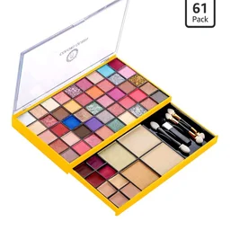 Colors Queen Makeup Kit With 45 Highly Pigmented Matte, Shimmery & Glittery Eyeshadows, 6 Lipsticks, 2 Contours, 2 Highlighters, 2 Compact Powder & 4 Brush Applicator