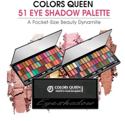 Colors Queen Ultra Pigmented 51 Colors Eyeshadow Palette with Brush | Easy to Blend, Long Wearing Eye Makeup Palette | Eyeshadow Palette with Matte & Shimmery Shades (Multicolor - 01)
