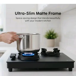 Glen Premium LPG Gas Stove 3 Burner Glass Top | 10-Year Warranty | 1 Jumbo Forged Brass Burner | Matt Finish Glass | 360° Revolving Nozzle | Manual Ignition | LPG & PNG Compatible