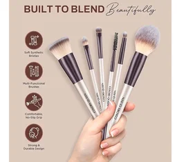 Colors Queen Professional Face & Eye Makeup Brush Set of 6 | Premium Easy to Hold, Ultra Soft Bristles, Face & Eye Makeup Brush Set for Liquid, Cream & Powder Application