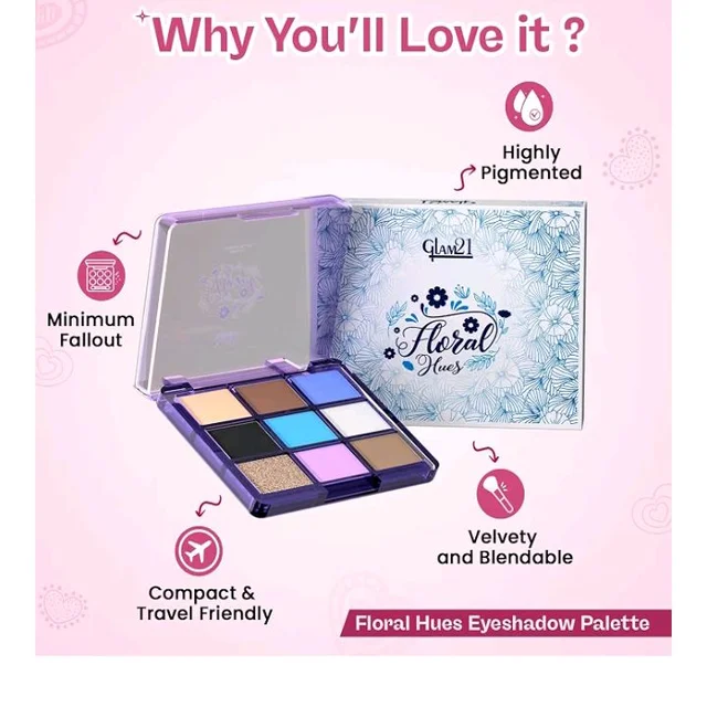 Glam21 Party Ready Glam Makeup kit | Velvet Touch Foundation, Compact Powder, Eye Shadow Palette, Crayon Lipstick, HD Dense Mascara & Eyeliner | Set Of 6 Makeup Kit (Light Tone)