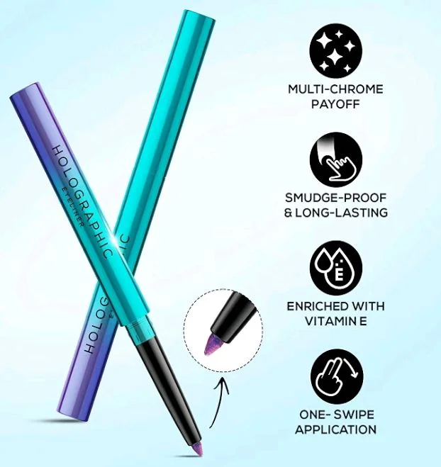 RENEE Holographic Eyeliner 01 Earth, Smudge-Proof & Long-Lasting, Easy Glide & Quick-Drying Formula with Monochrome Effect, Intense Color Pay-Off, Infused with Vitamin E, 0.4gm