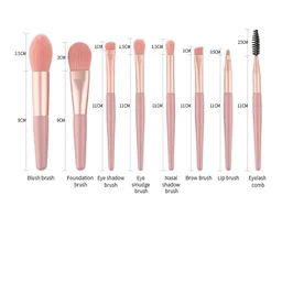 Makeup Brushes Set with Storage Pouch – Face and Eye Brush Collection as Shown (7 Pcs)