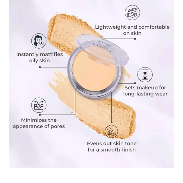 FLEO Flauntt Full Coverage Compact – Matte Finish Long-Lasting Face Powder – Oil Control, Sweat-Resistant, Lightweight Formula – Blurs Pores, Conceals Imperfections & Evens Skin Tone – (03 Beige)