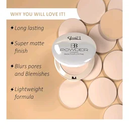 Glam21 BB Powder 2-in-1 Compact Powder Matte Finish & Oil Free | Matte & Shimmer Shades | Instant Weightless Finish Look | Long-lasting | Poreless Soft Skin | 20gm, Natural-02