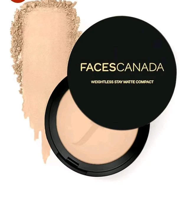FACESCANADA Weightless Stay Matte Finish Compact Powder - Natural, 9g | Non Oily Matte Look | Evens Out Complexion | Hides Imperfections | Blends Effortlessly | Pressed Powder For All Skin Types