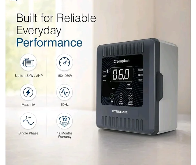 Crompton INTELLISENSE Pump Smart Panel | Automatic Water Level Controller |Control Panel| Auto/Manual Mode | 12 Months Warranty |Overhead & Underground Tanks
50+ bought in past month
