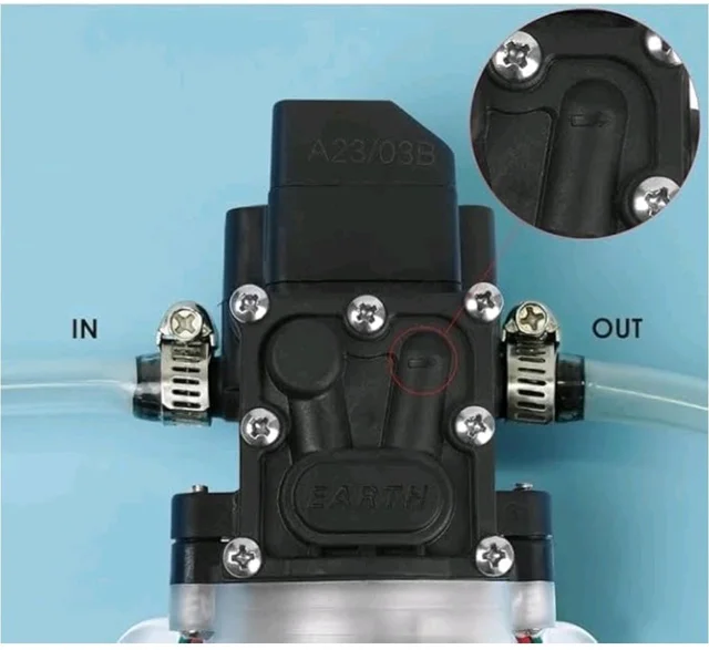 12V DC High Pressure Water Pump (Earth Sprayer Motor) - 140 Psi Battery Sprayer Machine Diaphragm Pump Motor Used In Farm Agriculture Mist Spray, Car Bike Wash, Sanitizing