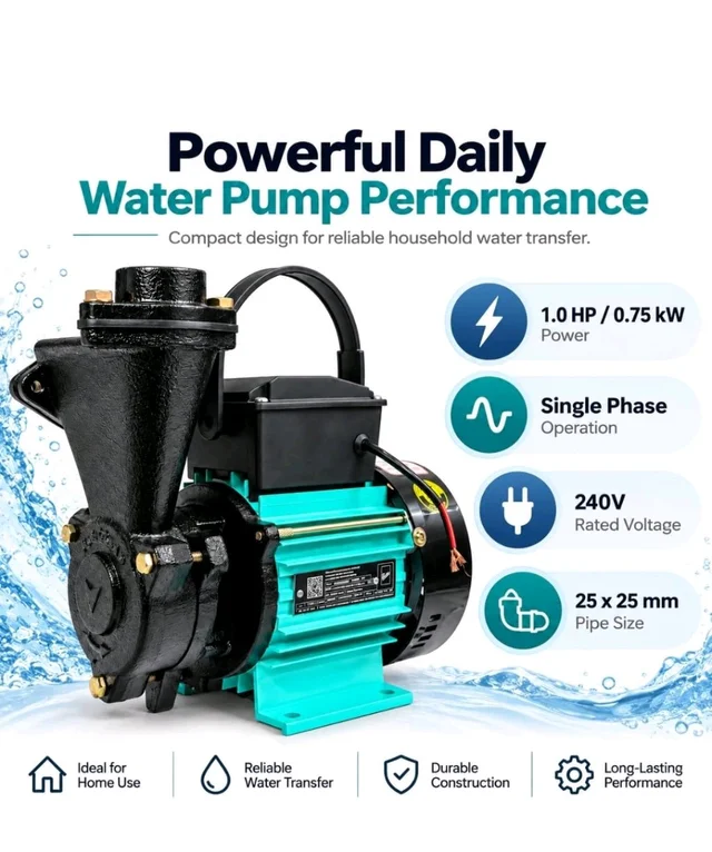 Kirloskar Jalraaj ultra max 1 HP Single Phase Self Priming Pumpset|Residential Water pump 1HP| Pure Copper Winding|1 year warranty