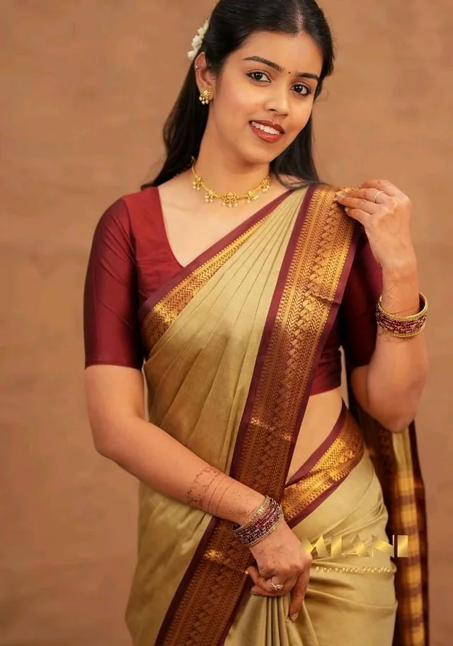 Paramparik Textile Women's Kanjivaram Soft Silk Saree For Wedding Banarasi Style Sari With Blouse Piece