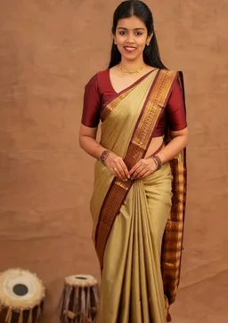 Paramparik Textile Women's Kanjivaram Soft Silk Saree For Wedding Banarasi Style Sari With Blouse Piece