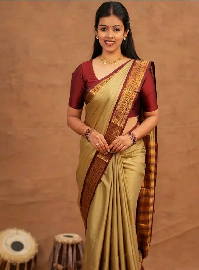Paramparik Textile Women's Kanjivaram Soft Silk Saree For Wedding Banarasi Style Sari With Blouse Piece