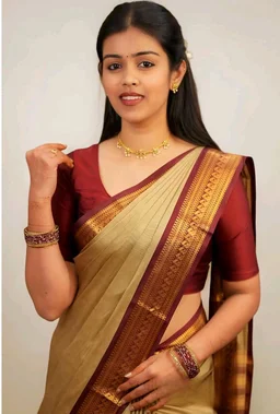 Paramparik Textile Women's Kanjivaram Soft Silk Saree For Wedding Banarasi Style Sari With Blouse Piece
