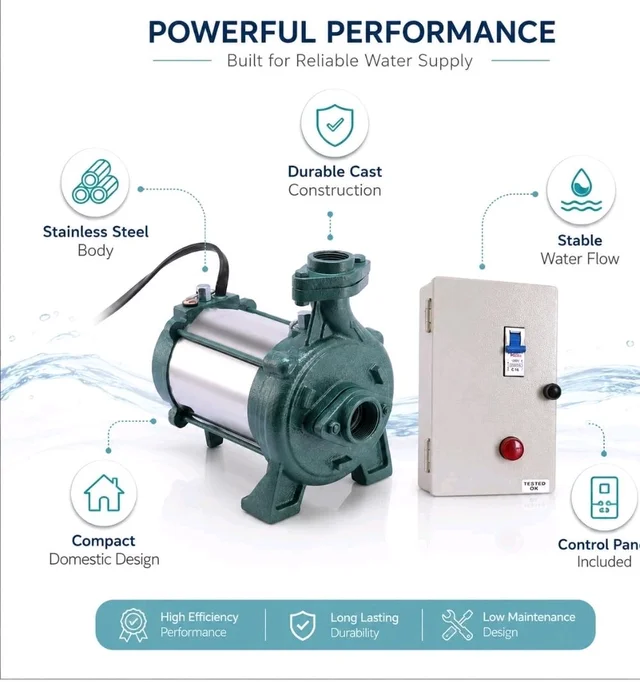 Lakshmi 1 HP Open-Well Submersible Pump With Panel Board (100 Feet), Blue
50+ bought in past month