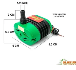 Brand: GLOBUS
GLOBUS 149 SUBMERSIBLE WATER PUMP 18 WATT + FREE 2 PIN SOCKET (BLACK AND GREEN) WIH 30" LONG WIRE.