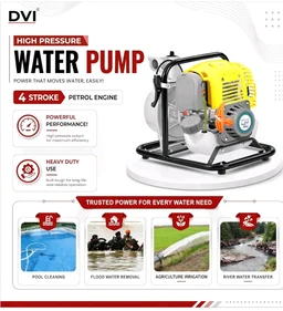 DVI 3 HP 97CC PORTABLE 1.5INCH WATER PUMP 4 STROKE ADVANCED TECHNOLOGY PETROL ENGINE USED FOR AGRICULTURE, HOME, COMMERCIAL, HIGH RISE BUILDINGS, PROCESS INDUSTRIES, GARDENS ETC