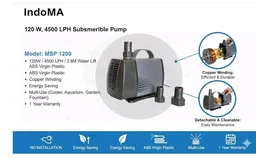 INDOMA | 120 W, 4500 LPH | 3.8 M Water Lift | Submersible Pump |Air Cooler, Aquarium, Garden & Fountain| 1 Year Warranty | MSP 1200 | Brand:LittelPump