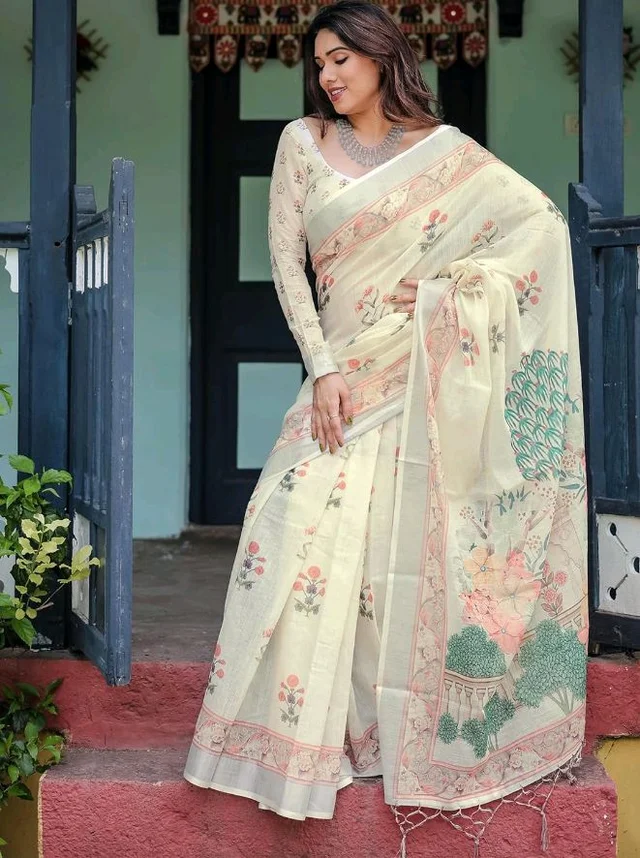 397
SIRIL Women's Cotton Linen Printed Saree with Unstitched Blouse Piece
50+ bought in past month