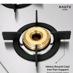 Haute Kitchen Essencia series 4Burner Manual Stove | 2MM thick Stainless Steel | 1 Jumbo 1 Medium 2 Small |Door Step Service | 10 year warranty By Haute Home