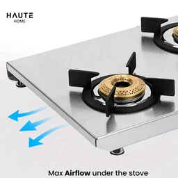 Haute Kitchen Essencia series 4Burner Manual Stove | 2MM thick Stainless Steel | 1 Jumbo 1 Medium 2 Small |Door Step Service | 10 year warranty By Haute Home