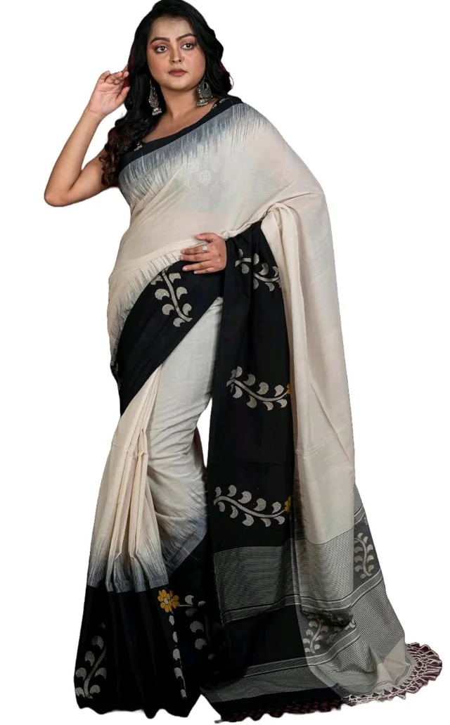 Brand: Bengal looms India Weaves of Elegance
4.6 out of 5 stars 7
Bengal Looms India Double Warp Khaddar Cotton Kadiyal Skirt Border Jamdani Saree for Women with Blouse Piece | Handwoven Ethnic Saree for Wedding, Festive, Party, Office & Pooja Wear