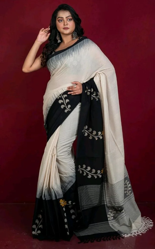 Brand: Bengal looms India Weaves of Elegance
4.6 out of 5 stars 7
Bengal Looms India Double Warp Khaddar Cotton Kadiyal Skirt Border Jamdani Saree for Women with Blouse Piece | Handwoven Ethnic Saree for Wedding, Festive, Party, Office & Pooja Wear