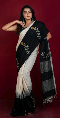 Brand: Bengal looms India Weaves of Elegance
4.6 out of 5 stars 7
Bengal Looms India Double Warp Khaddar Cotton Kadiyal Skirt Border Jamdani Saree for Women with Blouse Piece | Handwoven Ethnic Saree for Wedding, Festive, Party, Office & Pooja Wear