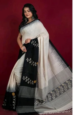 Brand: Bengal looms India Weaves of Elegance
4.6 out of 5 stars 7
Bengal Looms India Double Warp Khaddar Cotton Kadiyal Skirt Border Jamdani Saree for Women with Blouse Piece | Handwoven Ethnic Saree for Wedding, Festive, Party, Office & Pooja Wear