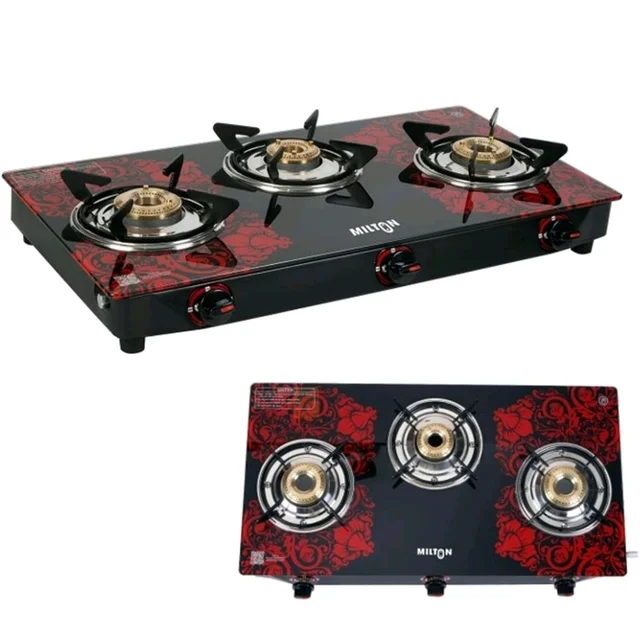 MILTON Premium Red Manual Ignition Glass Top Gas Stove,1-Year Manufacturer's Warranty (ISI Certified) (3 Burner)
Amazon's Choice