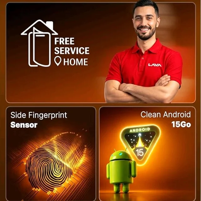 Lava Bold N2 Lite (Kolar Gold, 3 GB RAM, 64 GB Storage) | 6.75" HD+ Display | 13MP AI Dual Rear Camera | 5000 mAh Battery | Secure Face Unlock | Fingerprint Reader | Charger & Phone-Cover in Box - kolar Gold