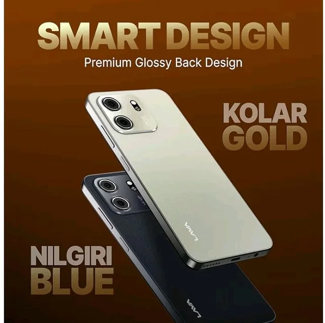 Lava Bold N2 Lite (Kolar Gold, 3 GB RAM, 64 GB Storage) | 6.75" HD+ Display | 13MP AI Dual Rear Camera | 5000 mAh Battery | Secure Face Unlock | Fingerprint Reader | Charger & Phone-Cover in Box - kolar Gold