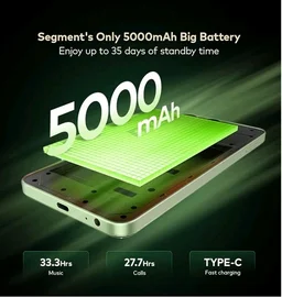 Zeno 100 Lite | UNISOC Octa-Core Processor | 2GB + 4GB RAM 64GB Storage | 5000mAh Battery | 6.6" HD+ 90Hz Display | DTS Sound | Silk Green - Silk Green