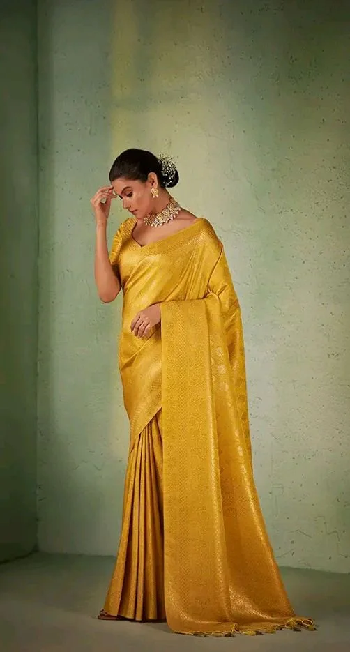 Visit the store, Vardha
Vardha
Visit the store
5.0 out of 5 stars 1
C J Enterprise Women's Art Silk Saree with Kanchipuram Weave and Unstitched Matching Blouse Piece | Kanjivaram Art Silk Saree
