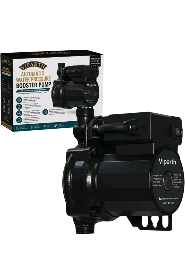 Automatic Water Pressure Booster Pump 140W | 9m Lift Height | Water Circulation Pump for Home, Gardening & Washing Machine, Black