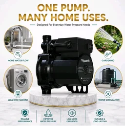 Automatic Water Pressure Booster Pump 140W | 9m Lift Height | Water Circulation Pump for Home, Gardening & Washing Machine, Black