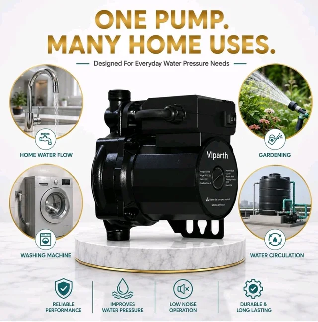 Automatic Water Pressure Booster Pump 140W | 9m Lift Height | Water Circulation Pump for Home, Gardening & Washing Machine, Black