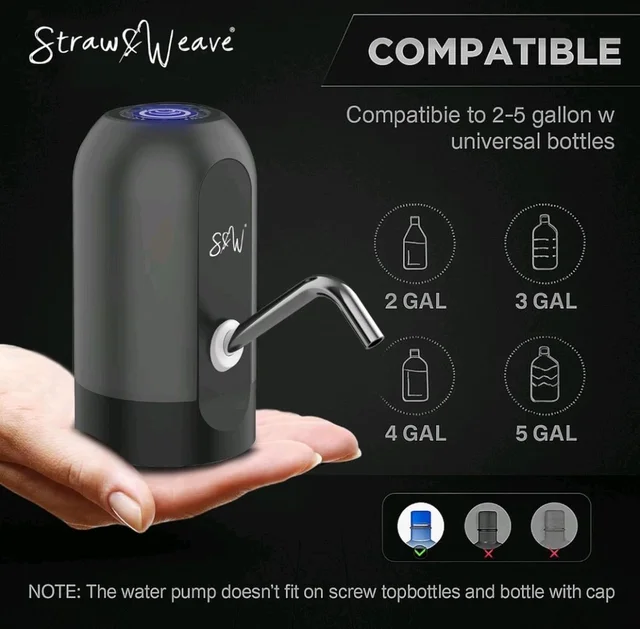 Automatic Water Dispenser Pump for 20 Litre Bottle | Big Battery - Portable USB Rechargeable Water Pump Dispenser for Home, Office | 1 Year Warranty, White
4K+ bought in past month