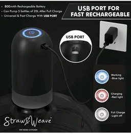 Automatic Water Dispenser Pump for 20 Litre Bottle | Big Battery - Portable USB Rechargeable Water Pump Dispenser for Home, Office | 1 Year Warranty, White
4K+ bought in past month