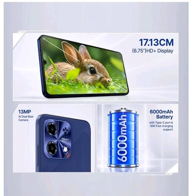 Lava Bold N2 5G (Regal Gold, 4GB RAM, 64GB Storage) | 6000 mAh Super Battery | Octacore Ultrafast Processor | Biggest 6.75 (HD+) 120Hz Display | IP64 Dust & Water Resistant | Free Service @ Home - Regal Gold