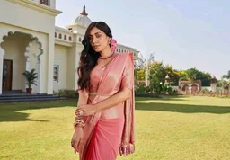 Vardha Women's Pure Georgette Saree with Plain Weave and Unstitched Matching Blouse Piece | Sari for Women