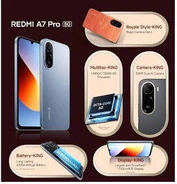 REDMI A7 Pro 5G (Mist Blue, 4GB RAM, 64GB Storage) | Segment's Fastest Processor | Segment's Largest Battery | Segment's Largest & Smoothest 6.9in 120Hz Display - Mist Blue