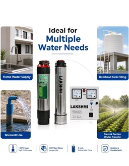 Lakshmi 1hp Water Pump I Submersible Pump I with Panel Board 100 feet I4 inch pumpI Oil Filled
50+ bought in past month