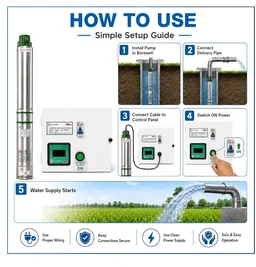 CRI Submersible Pump 1 HP, 10 Stage Pump, 65 meter head, with Digital Control Starter/Panel by SwitchWell