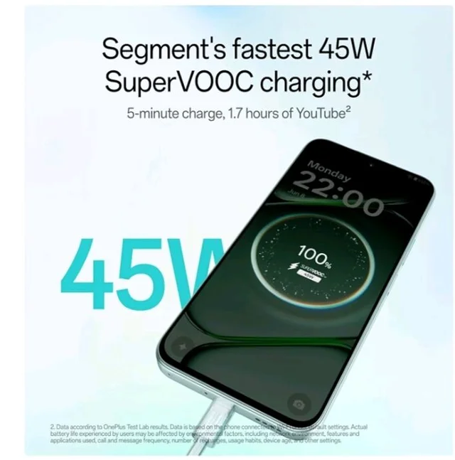 OnePlus N6 | 4GB+128GB | Fresh Mint | Segment's Biggest 8000mAh Battery | Segment's Fastest 45W Charging | 48-Month Smoothness | Smooth 120Hz Display | 50MP Camera | Military-Grade Durability - Fresh mint