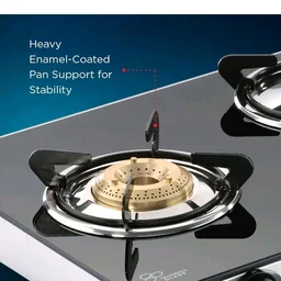 Butterfly Radiant Jumbo 3 Burner Glass Top Gas Stove | Tri-pin Brass Burners | 6mm Toughened Glass | Detachable Spill Tray | Enamel Pan Supports | Rust free SS Frame| 2 Year Warranty| Manual Ignition