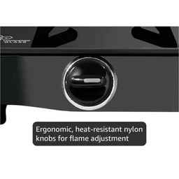 Sunflame Pride Gas Stove 2 Burners Glass Top 60 cm Wide | 1 Medium & 1 Small Brass Burners Gas Stove | 2-Years Product Coverage by Sunflame | Ergonomic Knobs | Easy to Maintain | Toughened Glass Top